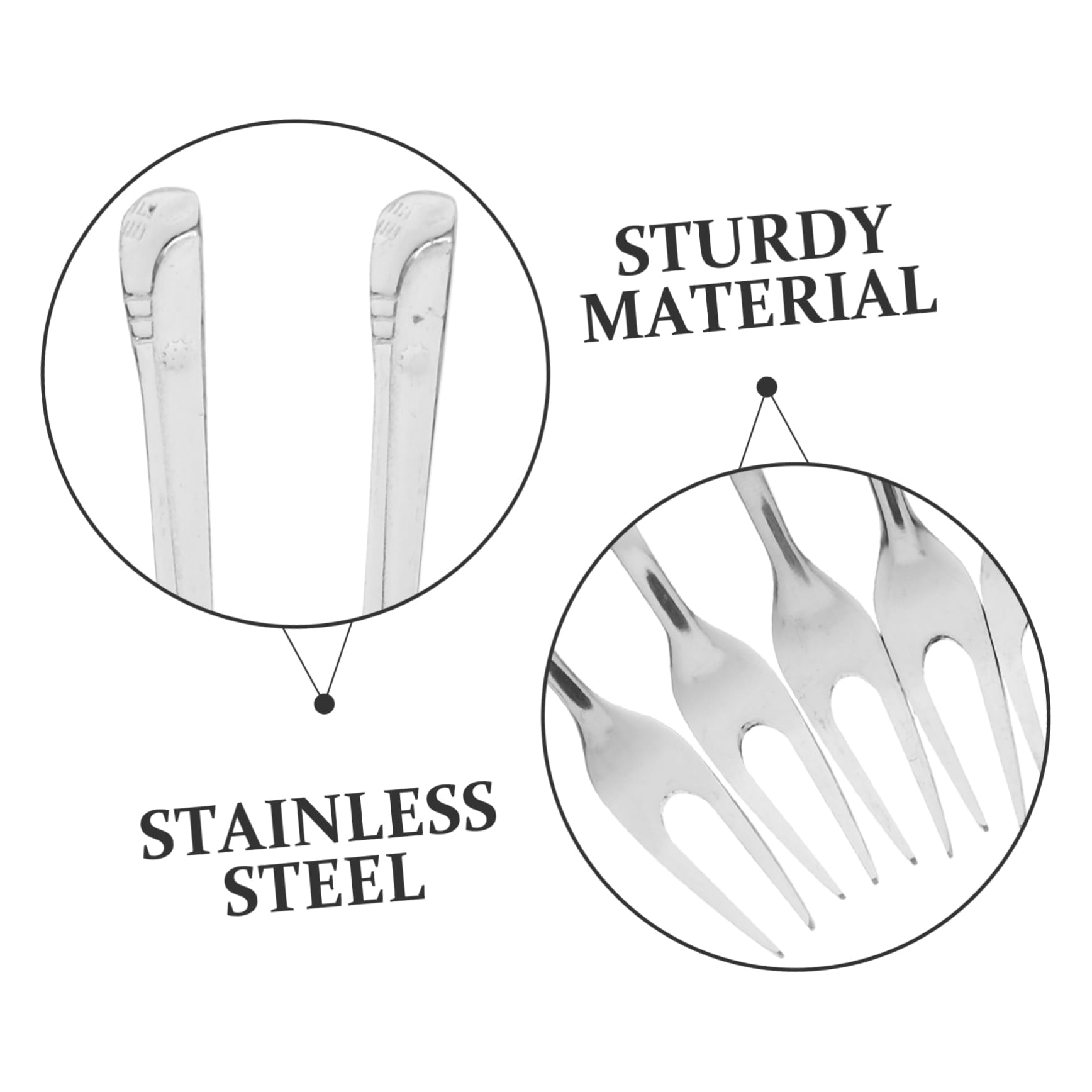 MUCKLILY 6pcs Stainless Steel Fruit Fork Portable Forks Olive Fork Cocktail Crab Pastry Forks Tea Fork Appetizer Forks Food Fork Appetizer Crab Dinner Fork 304 Stainless Steel Silver