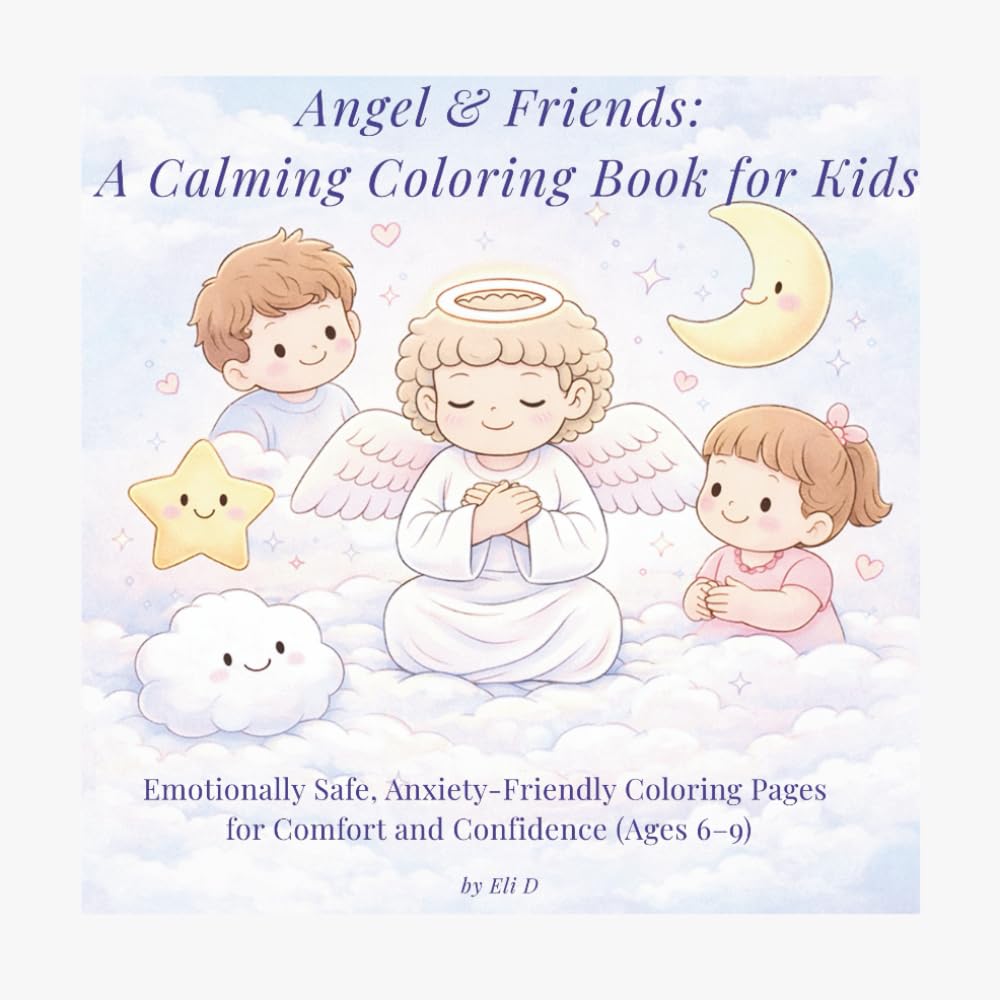 Angel & Friends: A Calming Coloring Book for Kids: Gentle, Emotionally Safe Coloring Pages for Comfort, Calm, and Confidence (Ages 6–9)