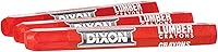 Vista 2 de Dixon Crayones industriales para marcado de madera, hexagonal de 4.5 x 1/2 pulgadas, rojo suave, paquete de 12 (52012)