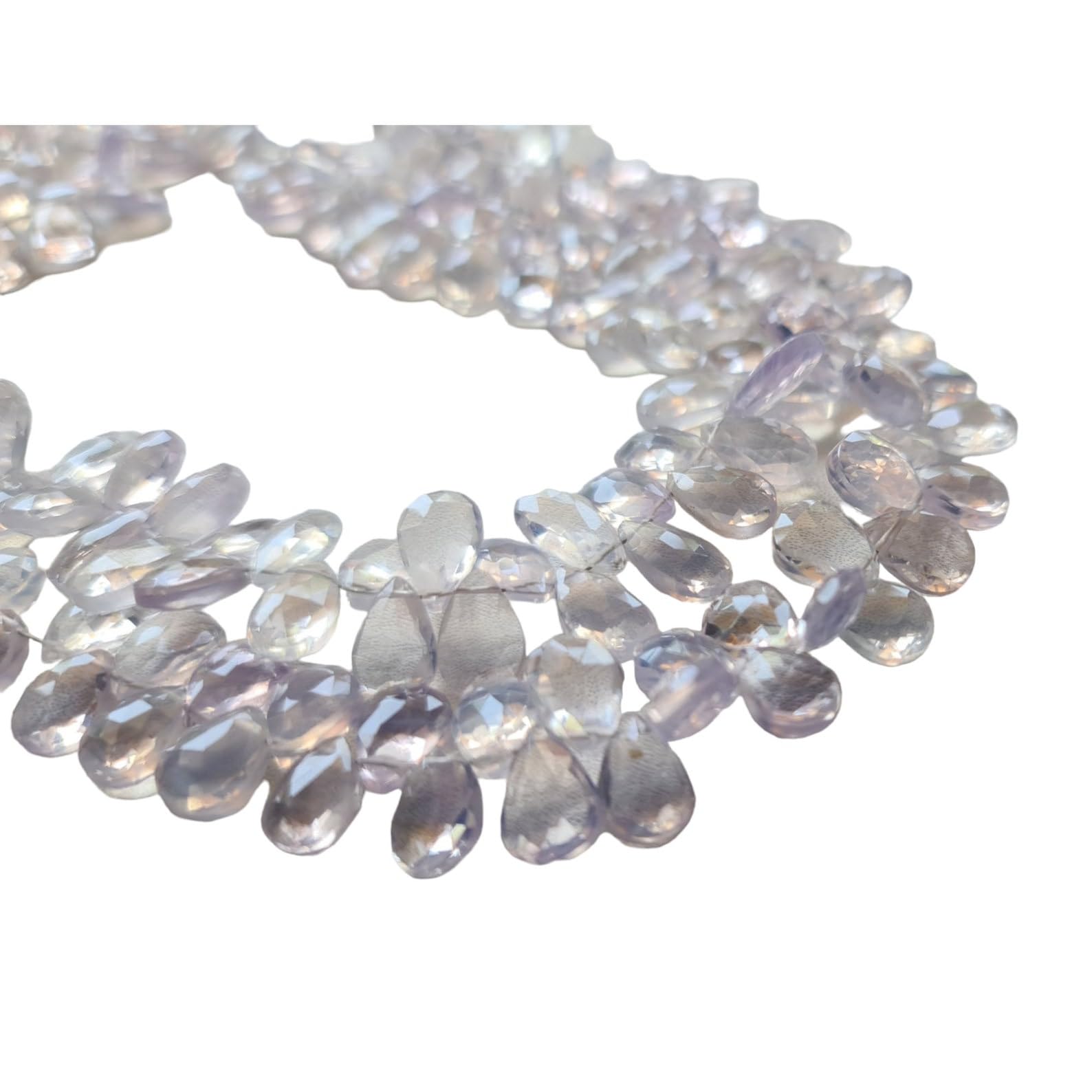Perles de quartz lavande pour bijoux DIY, pierres naturelles en poire facettée 7-9mm