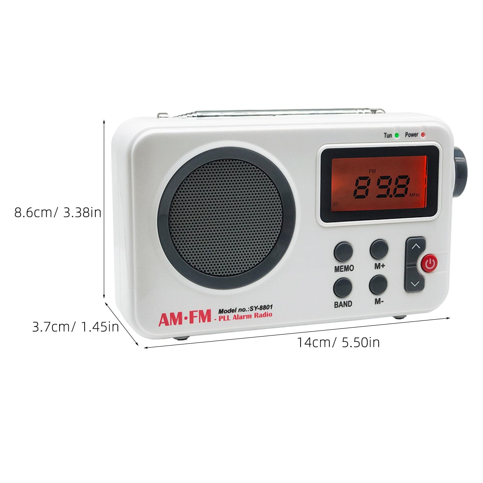 OUNONA Radio portátil Impermeable Am FM para Ducha con Pantalla LCD, Altavoz Resistente al Agua para Baño y SPA, Reproductor de Música para Piscina y Hogar, sin Pilas Incluidas