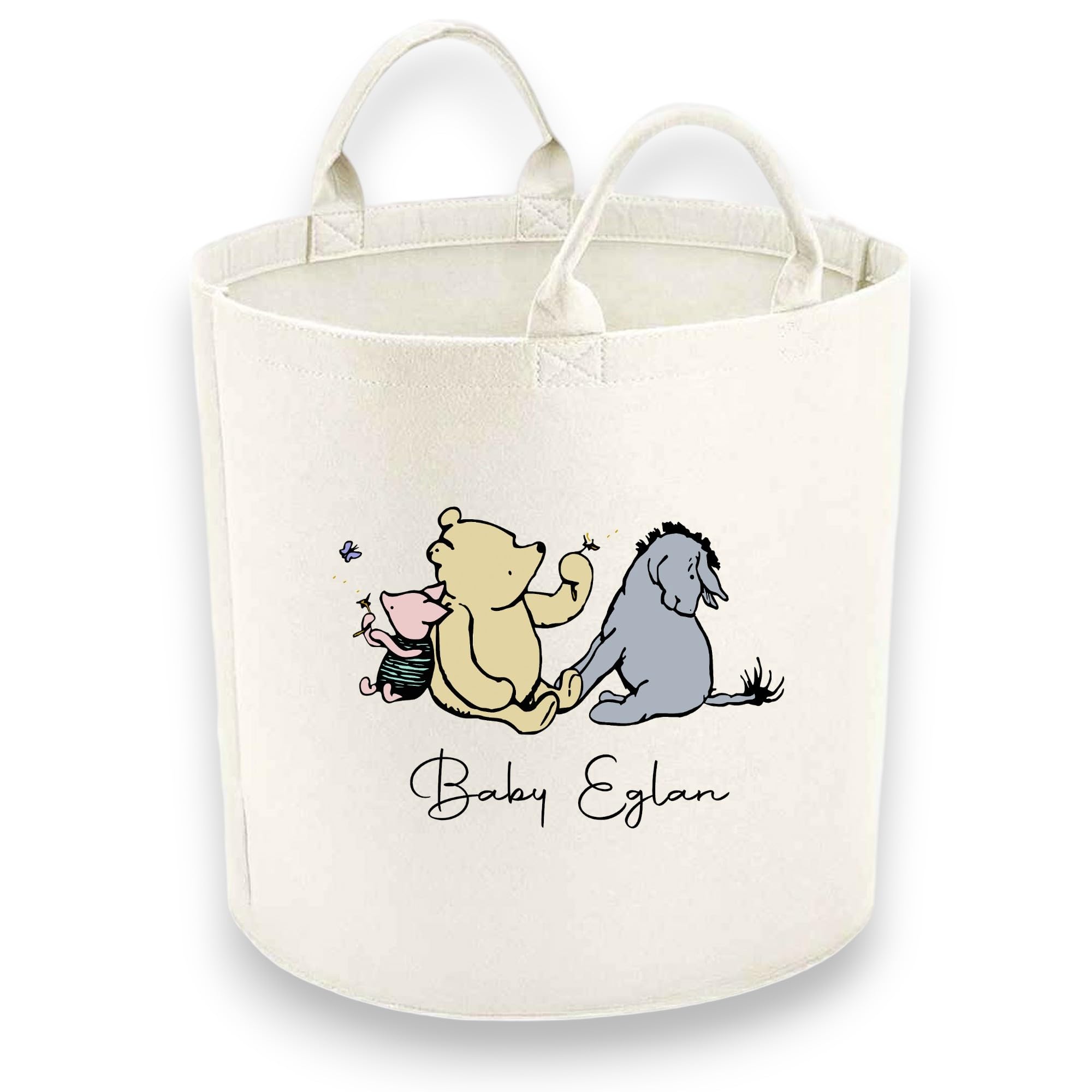 Personalised Child Felt Toy Tub with A Classic Winnie Print (Various Sizes) (Small (30x30cm))