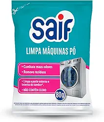 Limpa Máquinas De Lavar Em Pó Saif 80G, Saif, Higienizador De Máquina De Lavar Roupa, Azul Turquesa, Limpa As Partes Externa E Interna Do Tambor, Facilitando Sua Vida, Maximizando Toda Limpeza