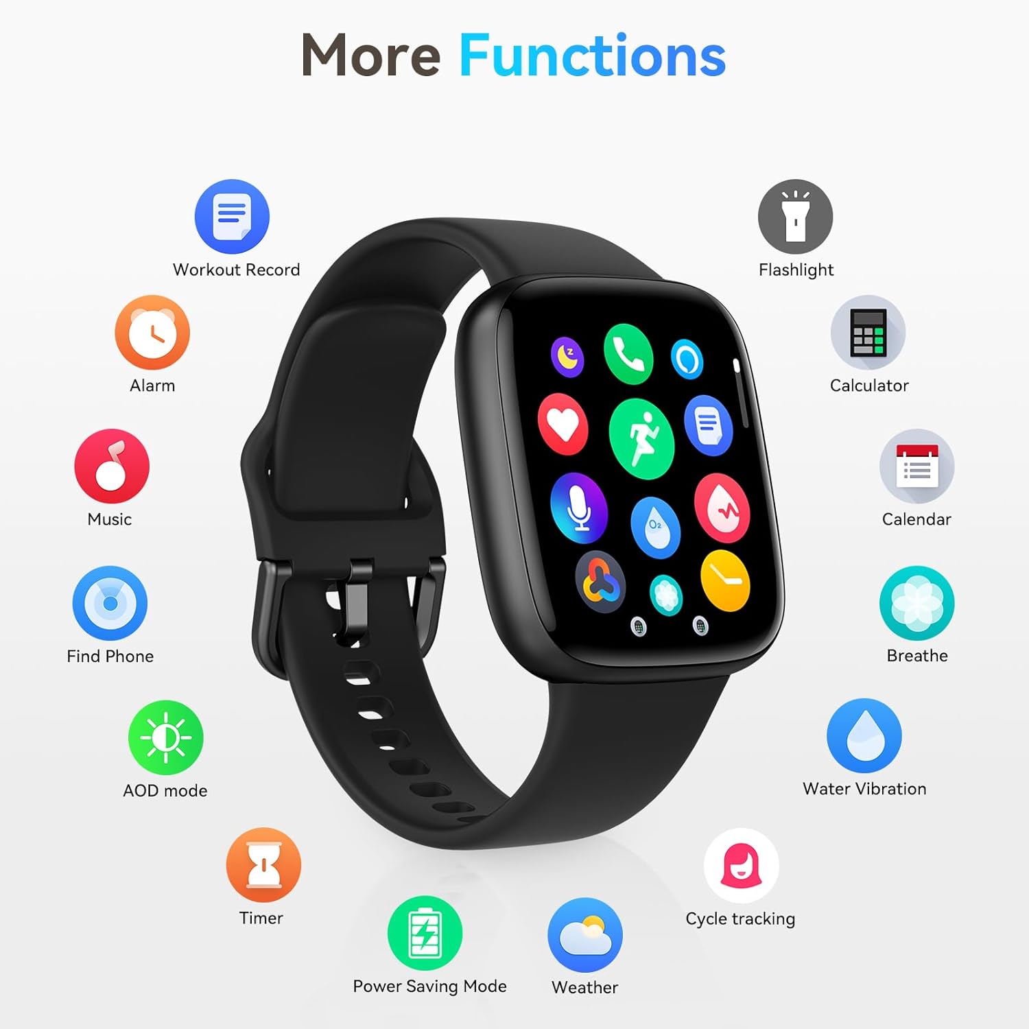Smart Watch for Men/Women, Answer/Make Call, 1.85" AMOLED Always-On Display Screen Smartwatch for iPhone & Android, 3ATM Waterproof Fitness Tracker with Heart Rate/Sleep/SpO2 Monitor, 100+ Sport Modes
