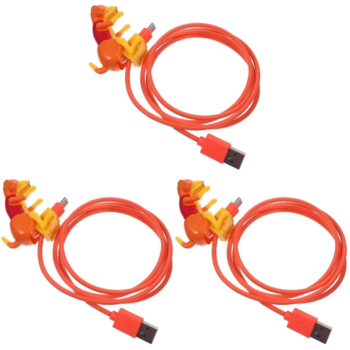 HOMSFOU 3pcs Rogue Dog Data Cable Portable Charger C USB Cable USB y Cable Charger Portable Phone Charger Data Cable for Charging Cable Charging Cable with Dog Design Tpe Product Household