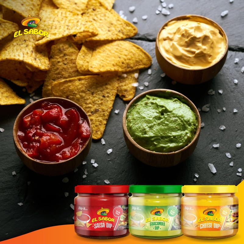Image of El Sabor Cheese Dip 300g | Creamy Cheddar Style Dip | Perfect for Nachos, Fries, Burgers & Snacks | Ready to Eat | Party Time Favourite