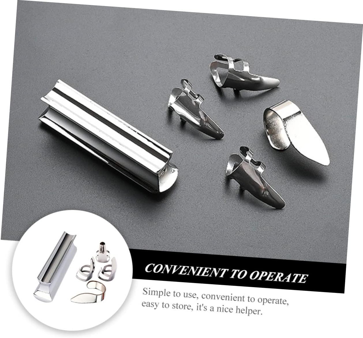 FAVOMOTO 3sets Guitar Slide Tone Bar Metal Guitar Accessories Includes Finger Picks and Protectors for Enhanced Sound Quality