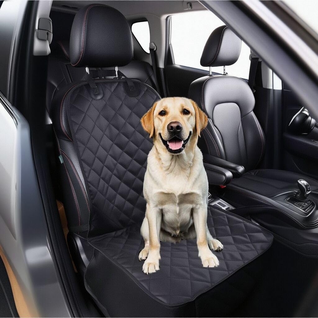 Alfheim Coussin Siège voiture anti usure pour Animaux De Compagnie/Chien, Ancrage Fixe De Caoutchouc Fond Anti-Dérapant Et ceinture De Sécurité, réglable (avant Et séparé Unique Utilisation)