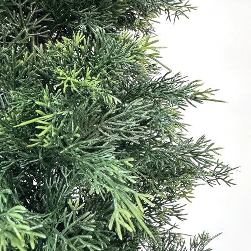GarveeHome Artificial Cedar Topiary Tree for Outdoor,48 inch Tall Faux Cedar Trees,Potted Fake Cypress Plant, Artificial Plants Indoor Outdoor for Front Porch Decor, Set of 2