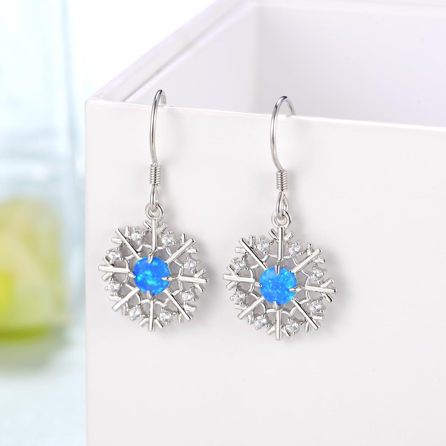 Snowflake Earrings 925 Sterling Silver Christmas Earrings for Women Christmas Jewelry Gifts for Women - Image 2