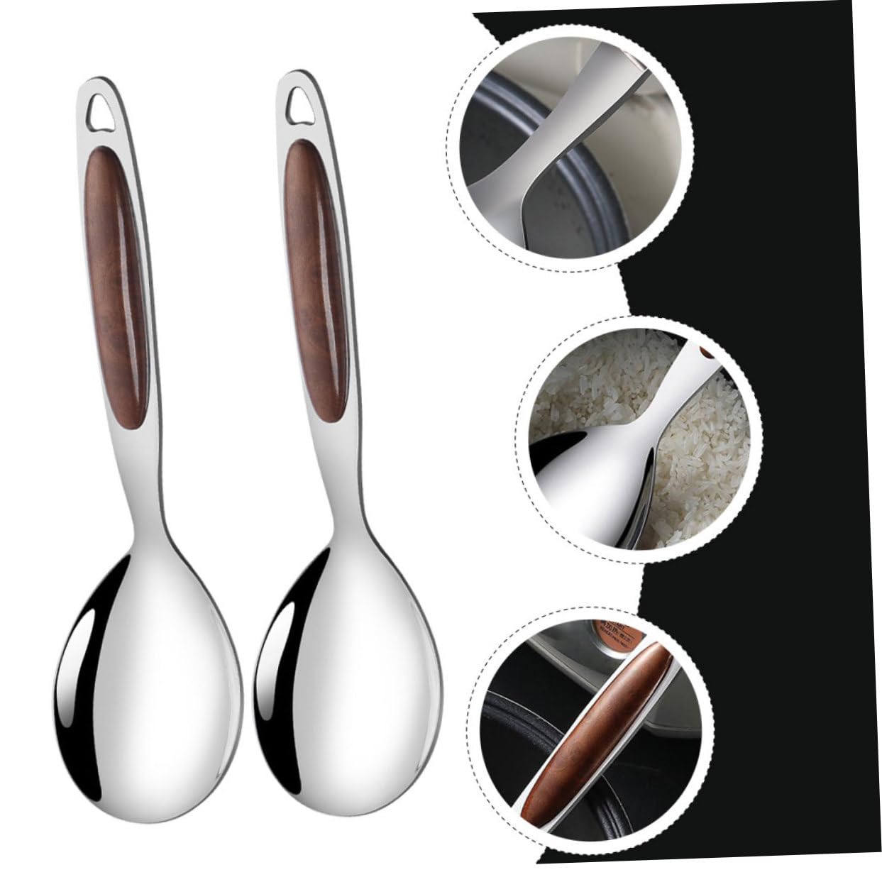 SOLUSTRE 4sets Multi-function Stainless Steel Tableware Large Slotted Spoon Gold Coffee Spoon for Dinner 2pcs*4