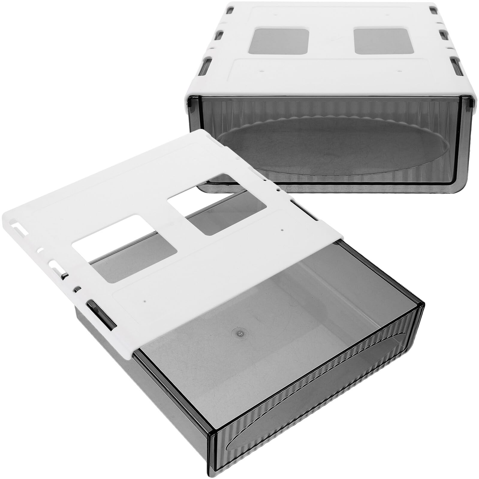 Organizer adesivo per cassetto da scrivania, 2 pezzi, colore nero, rimovibile per forniture per ufficio e piccoli oggetti, perfetto per spazi di lavoro