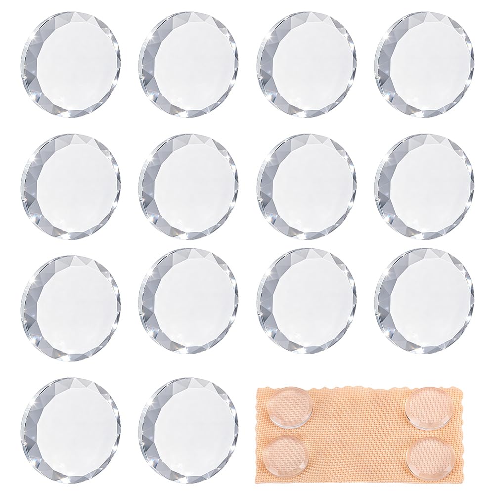 NBEADS 18 Pcs Crystal Glass Pattern Weights for Sewing, Fabric Weights for Precision Dressmaking for Cloth Dressmaking Sample Cutting Paper Weight Accessories, 4.4x4.4x0.8cm