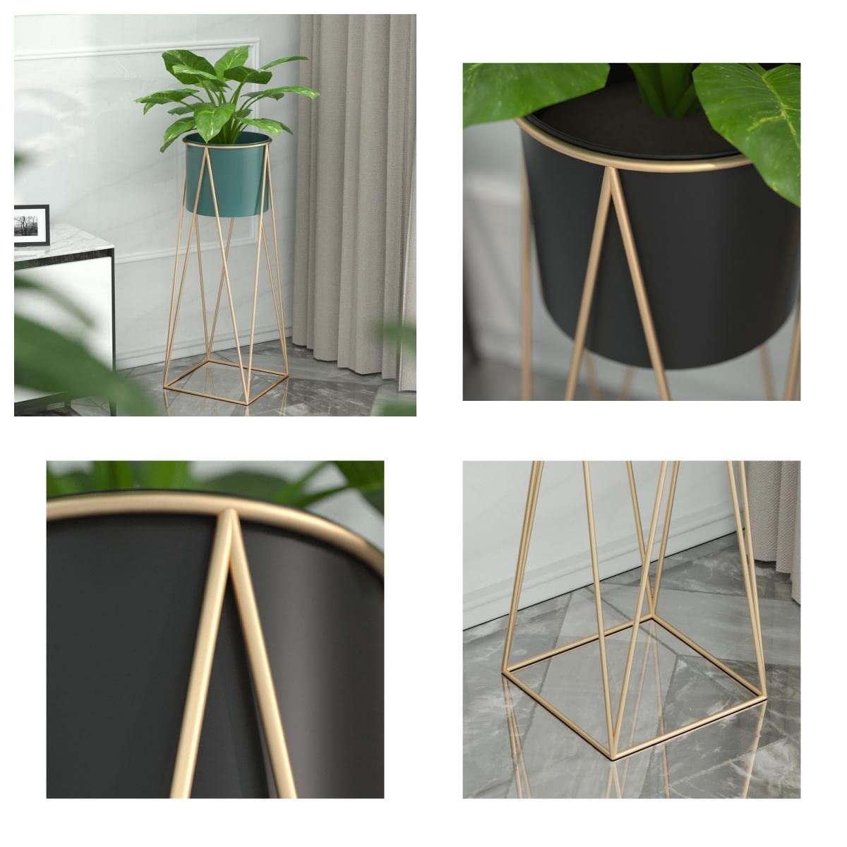 Amazon.co.jp: Poixmoc ゴールドメタルプランター 鉄製植木鉢スタンド