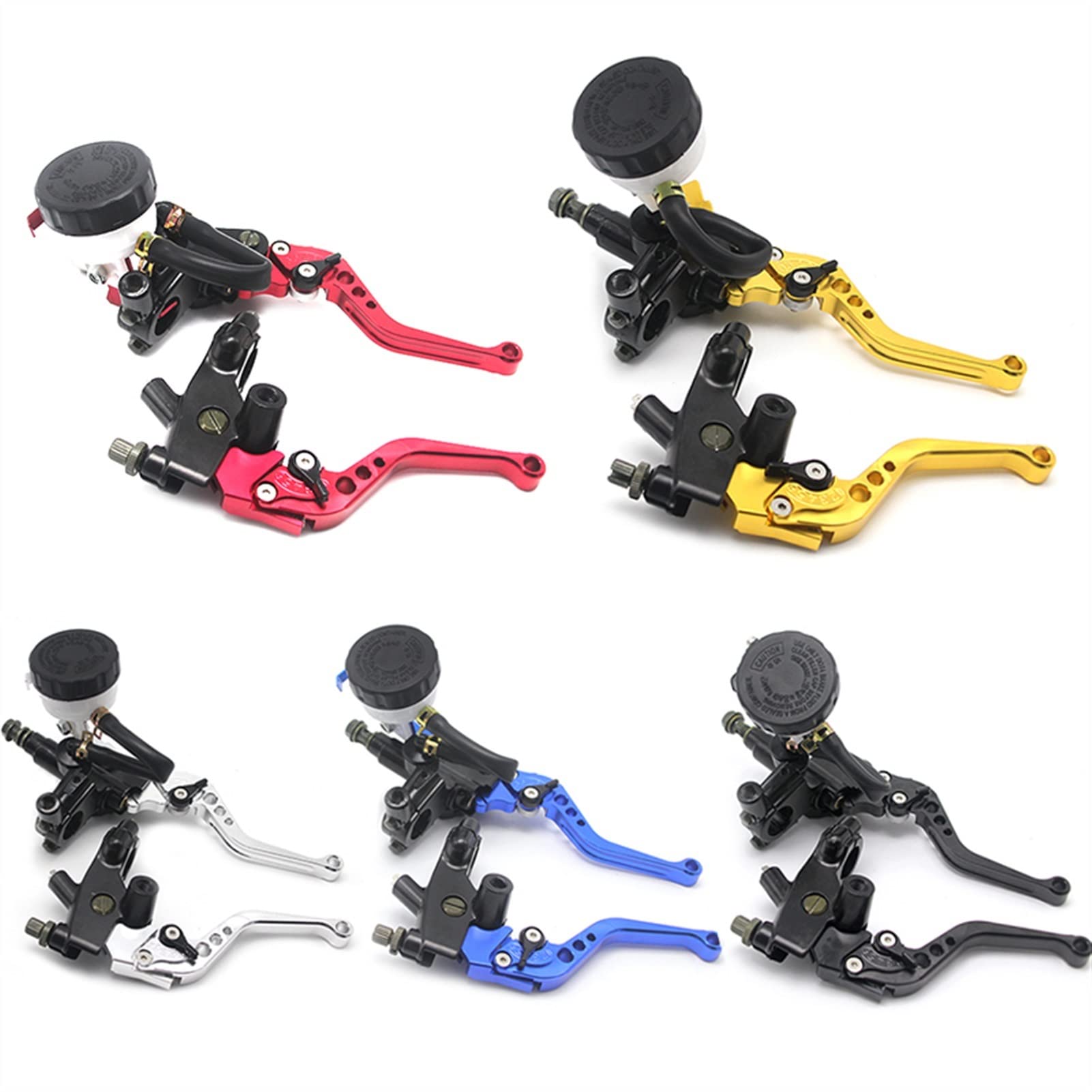 1Pair 7/8 "22mm Motorycle Freno Hidráulico Master Cilindro Cilindro Abrigo Palancas de Freno (Color : A Silver)