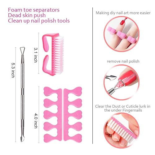 Miniatura 7 de Kit de herramientas para quitar esmalte de uñas de gel, juegos de herramientas de uñas acrílicas de acetona, con clips de uñas, toallitas, cortador,
