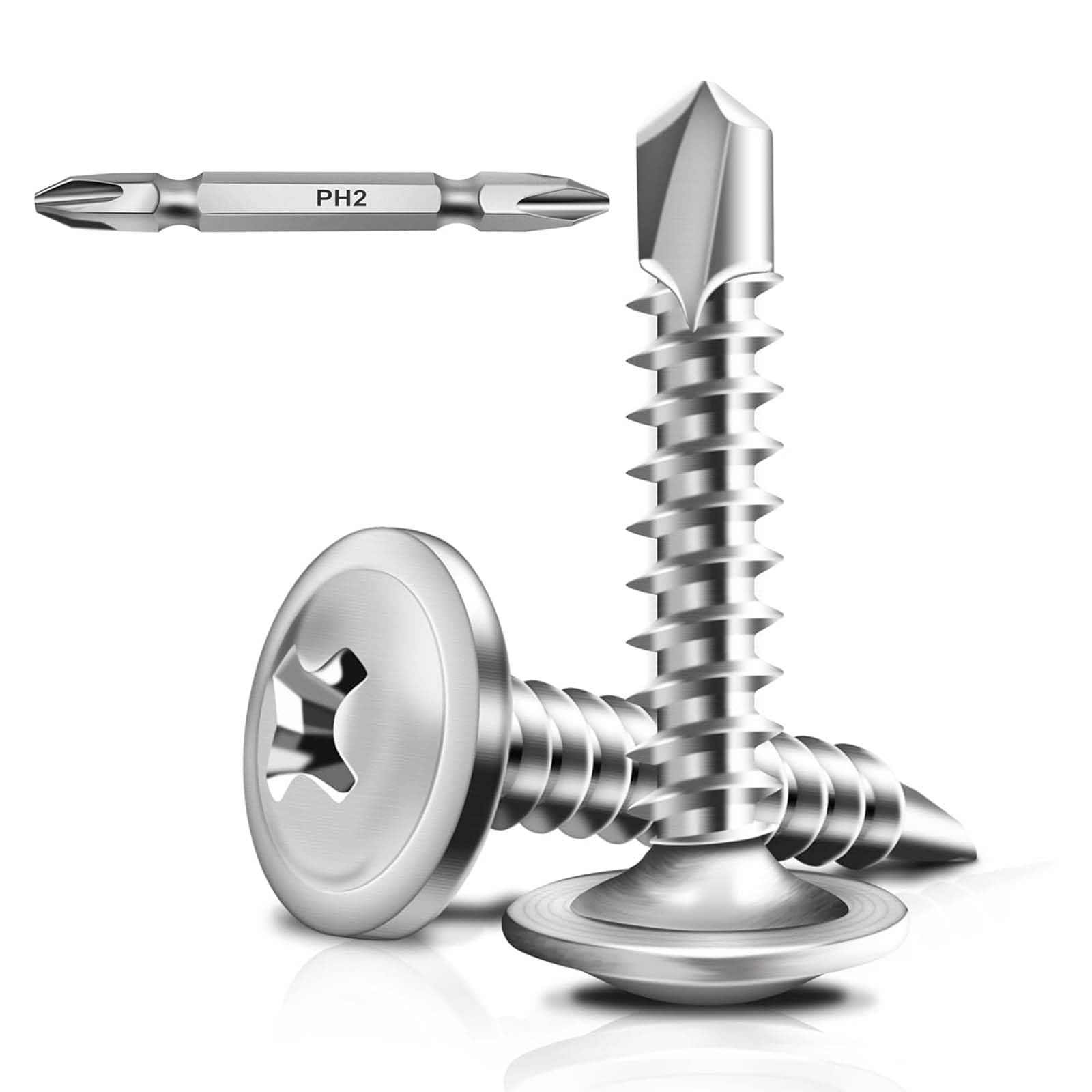 Wavanta 50Pcs Self Tapping Screws for Metal M4.2 x 16mm Truss Head Self Drilling Screws