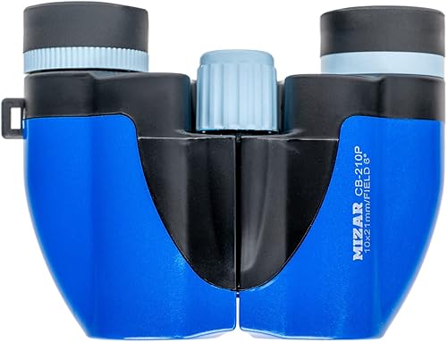 Misar Tech Binoculars Compact 10x 08 inch 21 mm Diameter High Magnification Blue