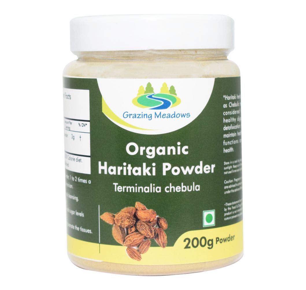 Grazing Meadows Organic Haritaki Powder Harad Powder Harde Powder - 200 gms