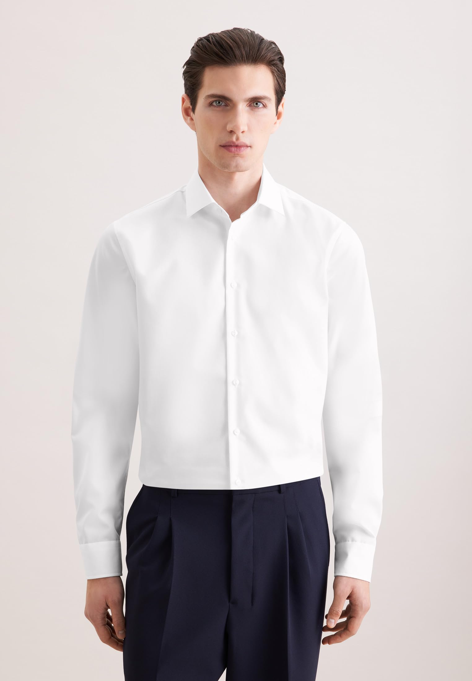 Seidensticker Men's Business Shirt - Slim fit - Non-Iron - Kent Collar - Long Sleeve - 100% Cotton