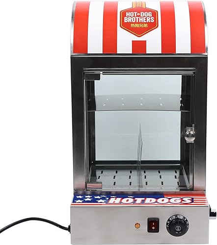 Máquina de vapor de acero inoxidable para perros calientes multifuncional, vaporera de cabaña para perros calientes de 22.0lbs, calentador eléctrico
