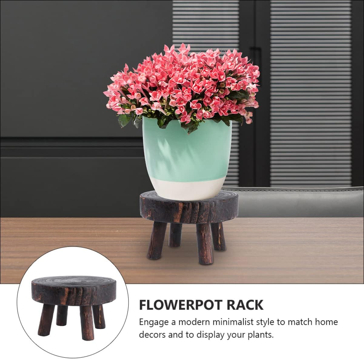 1pc Plant Stand Flower Pot Holder Stool Plant Flower Shelf Home Decor Wooden Flowerpot Rack Accessory