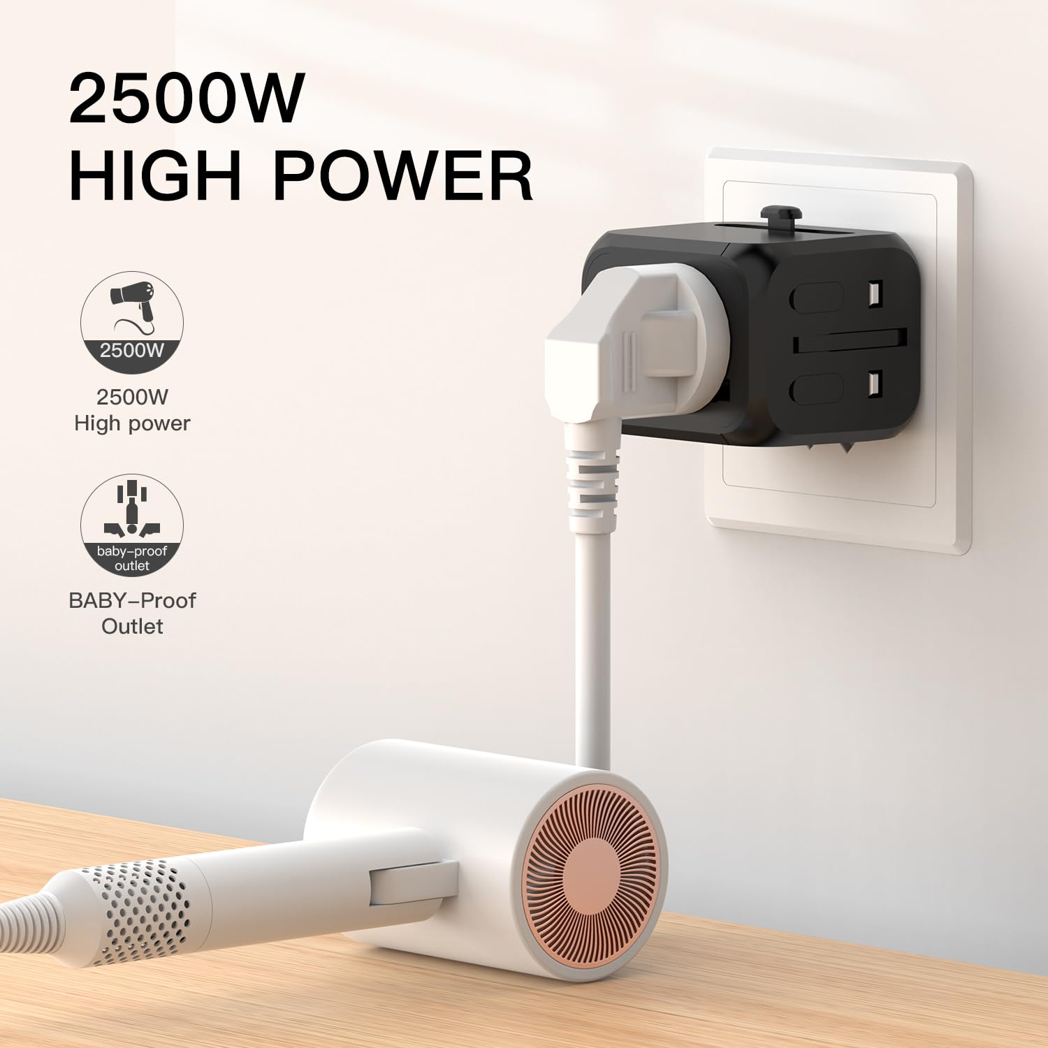 Unidapt 20W Australië reisadapter, 4-in-1 PD & QC 3.0 snellaadstekkeradapter, met 2 USB-poorten en 1 USB-C PD aansluiting, voor Australië, Argentinië, China, Type I