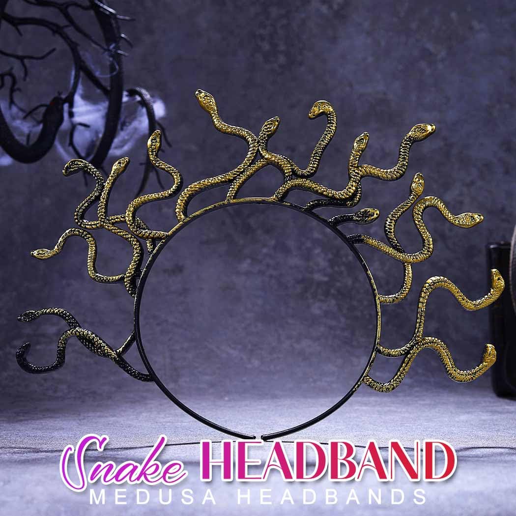 Fashband Medusa Snake Headband Greek Goddess Headbands Halloween Hair Accessories for Women (Gold, One Size) - Image 2