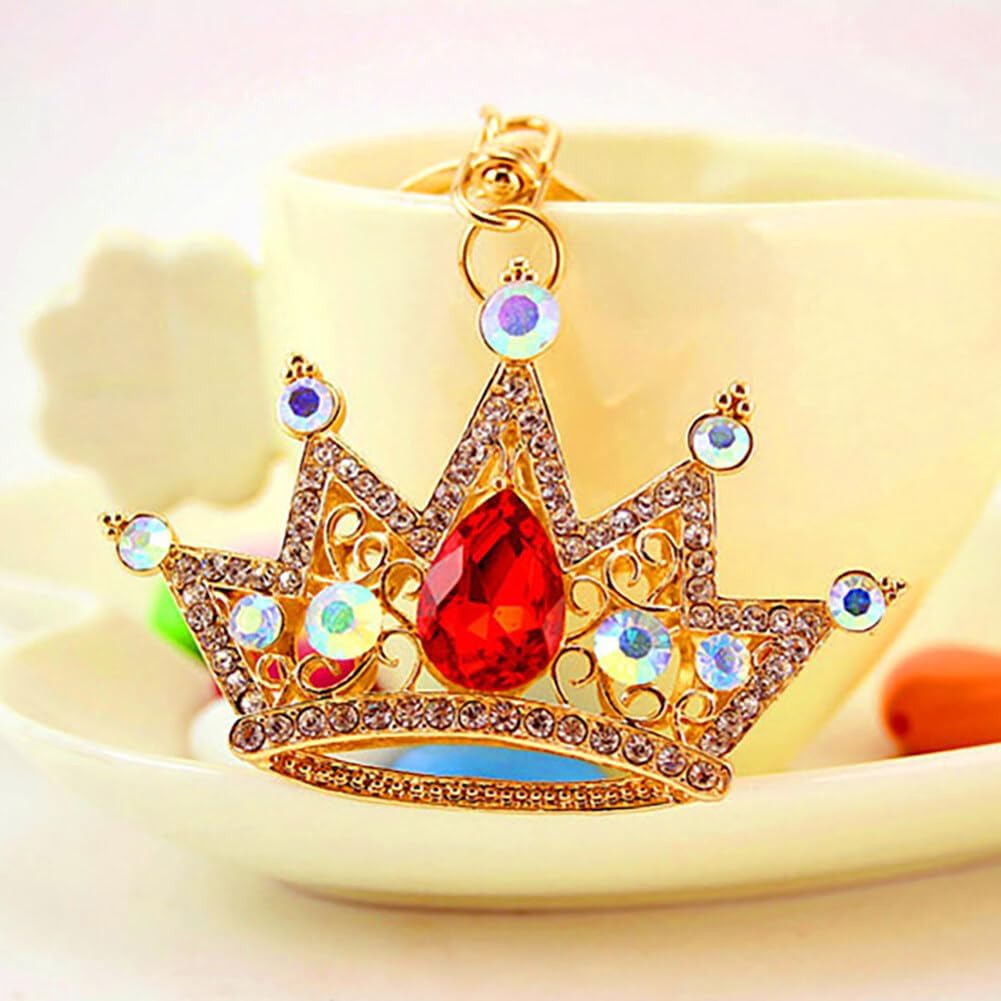 Bling Crown Keychain Crystal Bling Key Ring Rhinestone Purse Pendant Handbag Charm for Car Key Bag Purse
