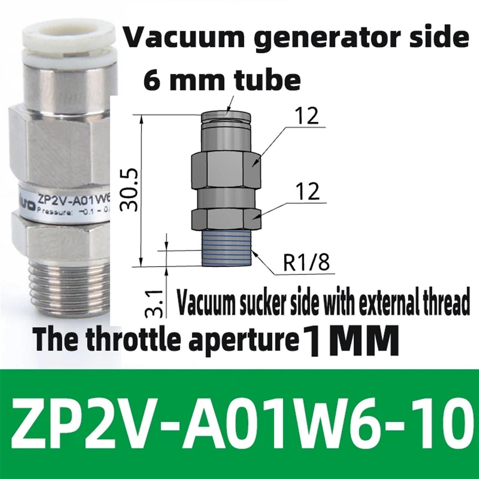 Válvula lógica de Mandril de vacío ZP2V-A5/A8-B5/B6/B01-03 05 07 10 Válvula de retención de Seguridad unidireccional ZP2V-A5W4/A01W6/AG1W6-03/05/07/10 | ZP2V-A01W6-10