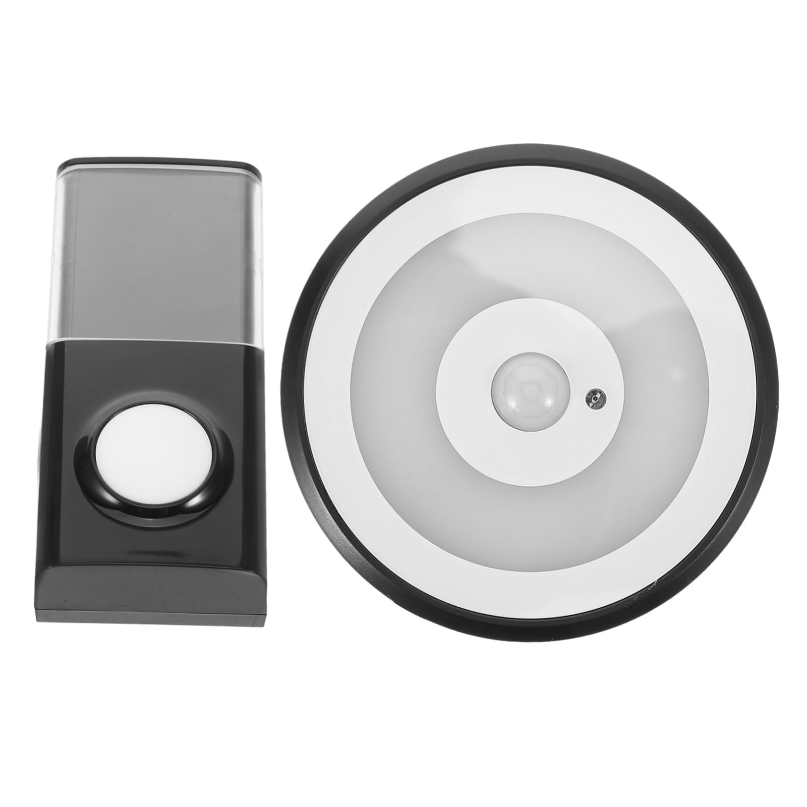 Sonnette sans fil USB noire avec récepteur lumineux et design moderne pour maison