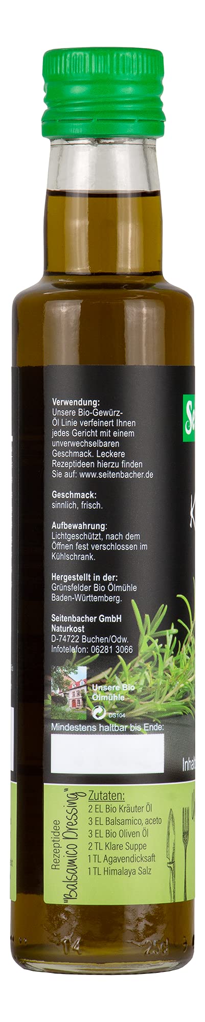 Seitenbacher Bio Kräuter Gewürz Öl I Erstpressung I kaltgepresst I nativ I Pesto I Pasta I (2x250 ml)