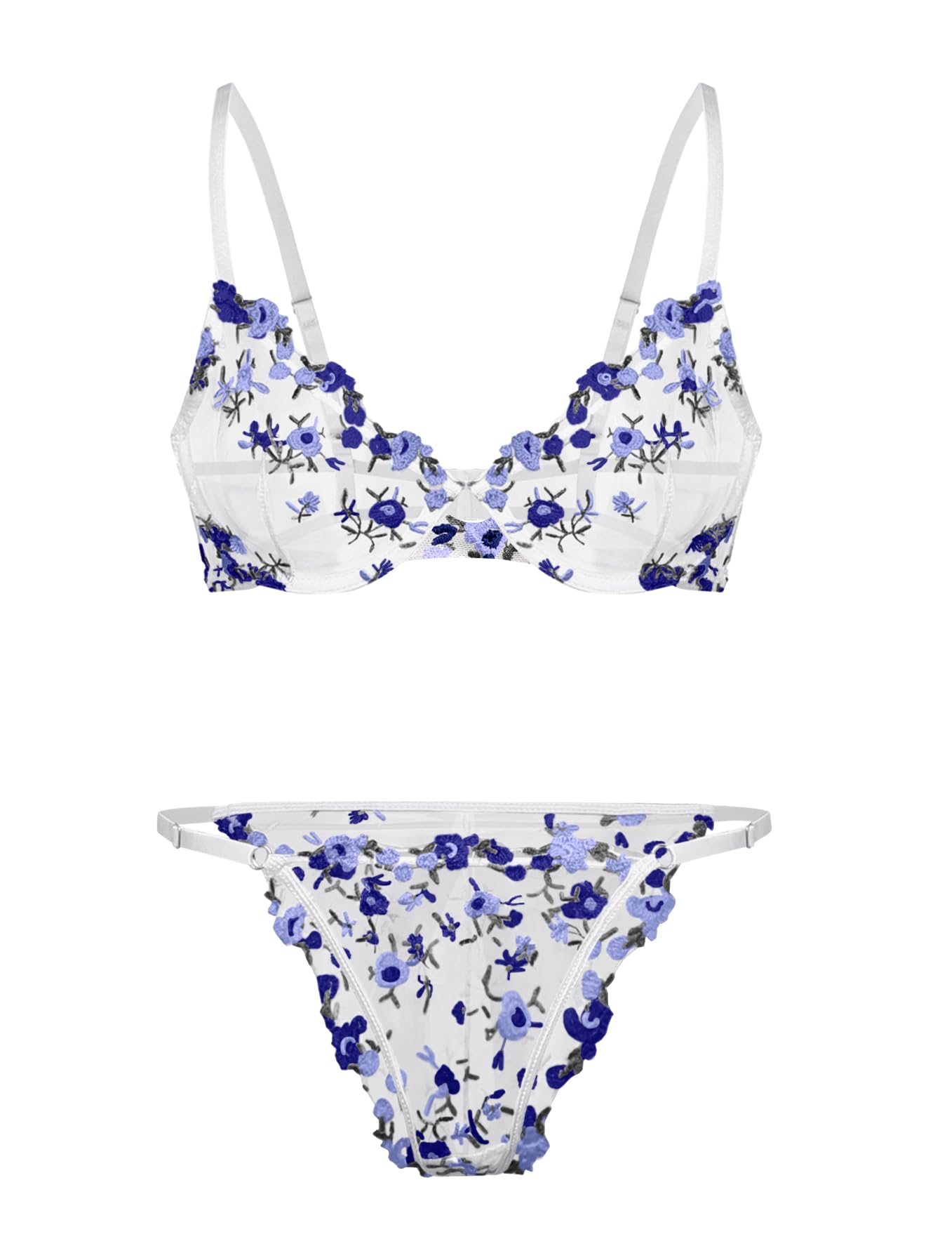 Lilosy Sexy Lingerie Set 2 Piece Women Push Up Bra and Panty 3XS-5XL