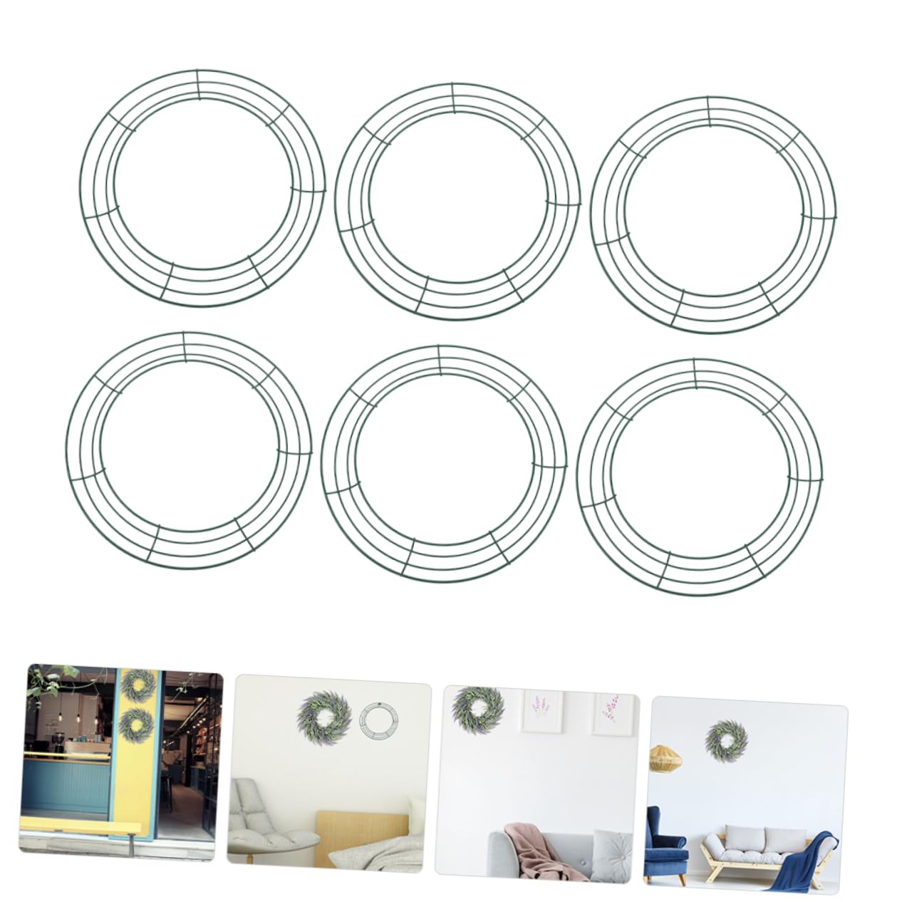 PRETYZOOM 6stücke Runder Eisenkranzrohling für DIY-Gestaltung Robuster Metallkranzständer zum Selbermachen Kranzzubehör für Blumenkränze
