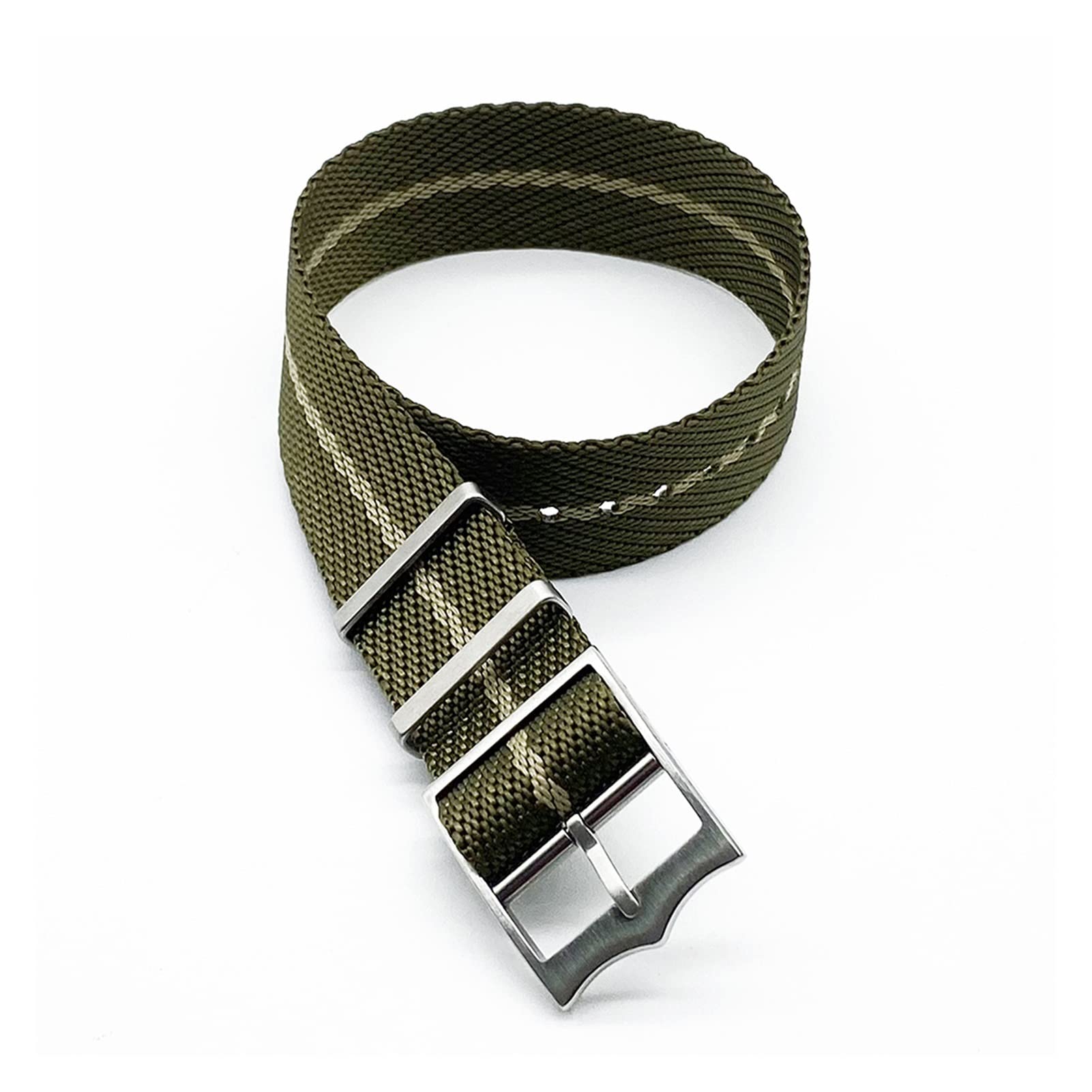 Hochwertiges Luxus-Uhrenarmband aus Nylon mit NATO-Armband(Olive khaki,20mm)