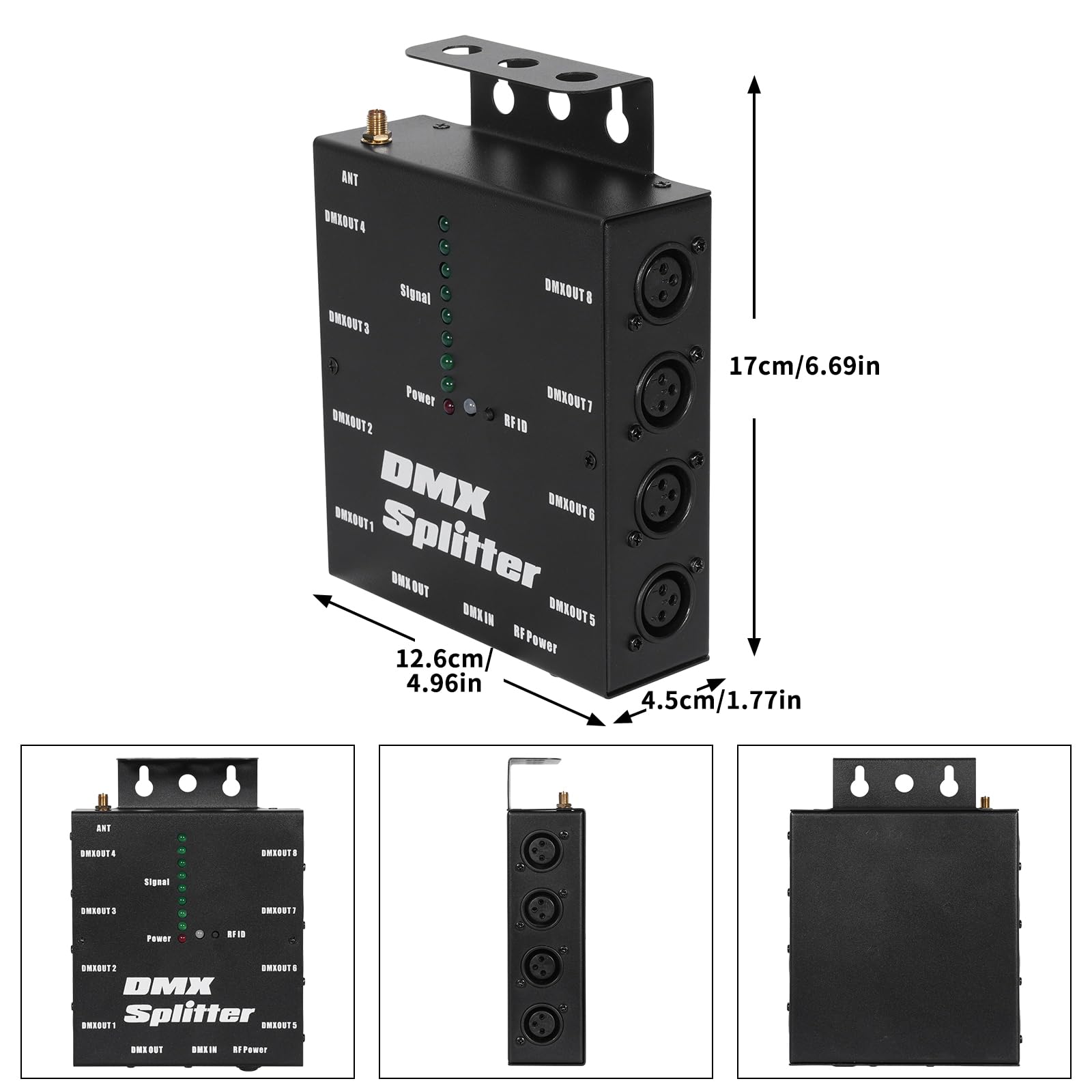 Splitter D-MX, Distributore Amplificatore di Segnale Ottico D-MX512, 1 Ingresso e Uscita Diretti, 8 Uscite Indipendenti per Controllo Illuminazione, Console da Palco, Feste, DJ, Club, Discoteca