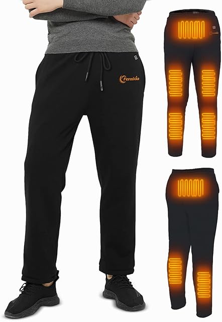 FERNIDA Heating Trousers, USB 5V Electric Heated Pants Outdoor Snow Ski Hiking Fishing Walking Trouser for Men Women, 8 Heating Zone (Battery Not Included)