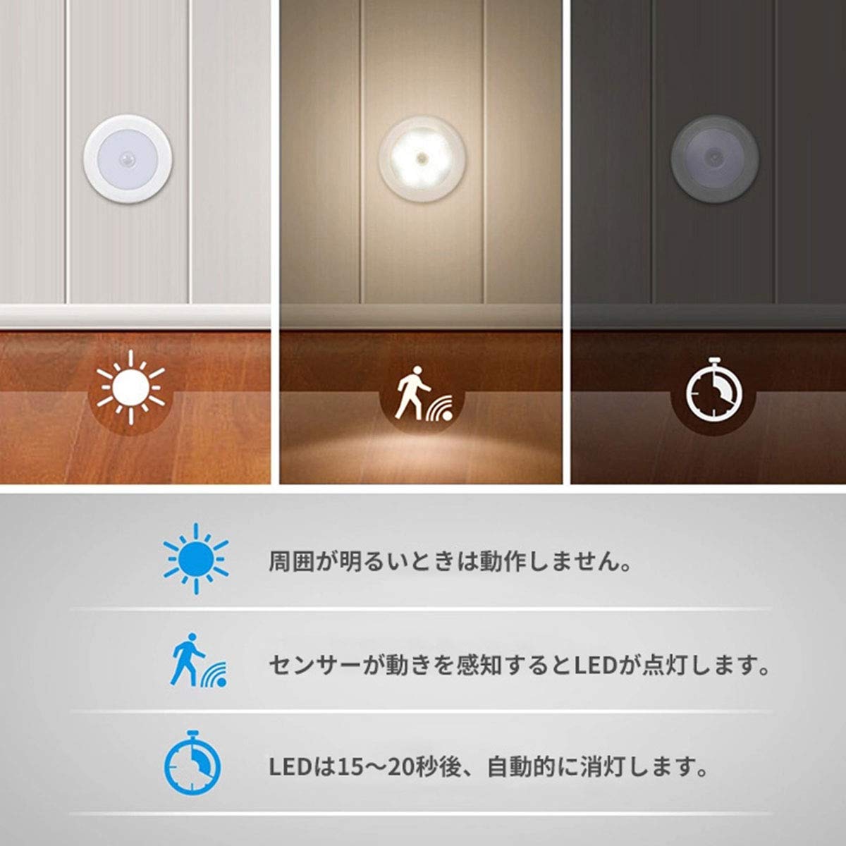 Amazon.co.jp: Apollo センサーライト LED 照明 人感センサー フット