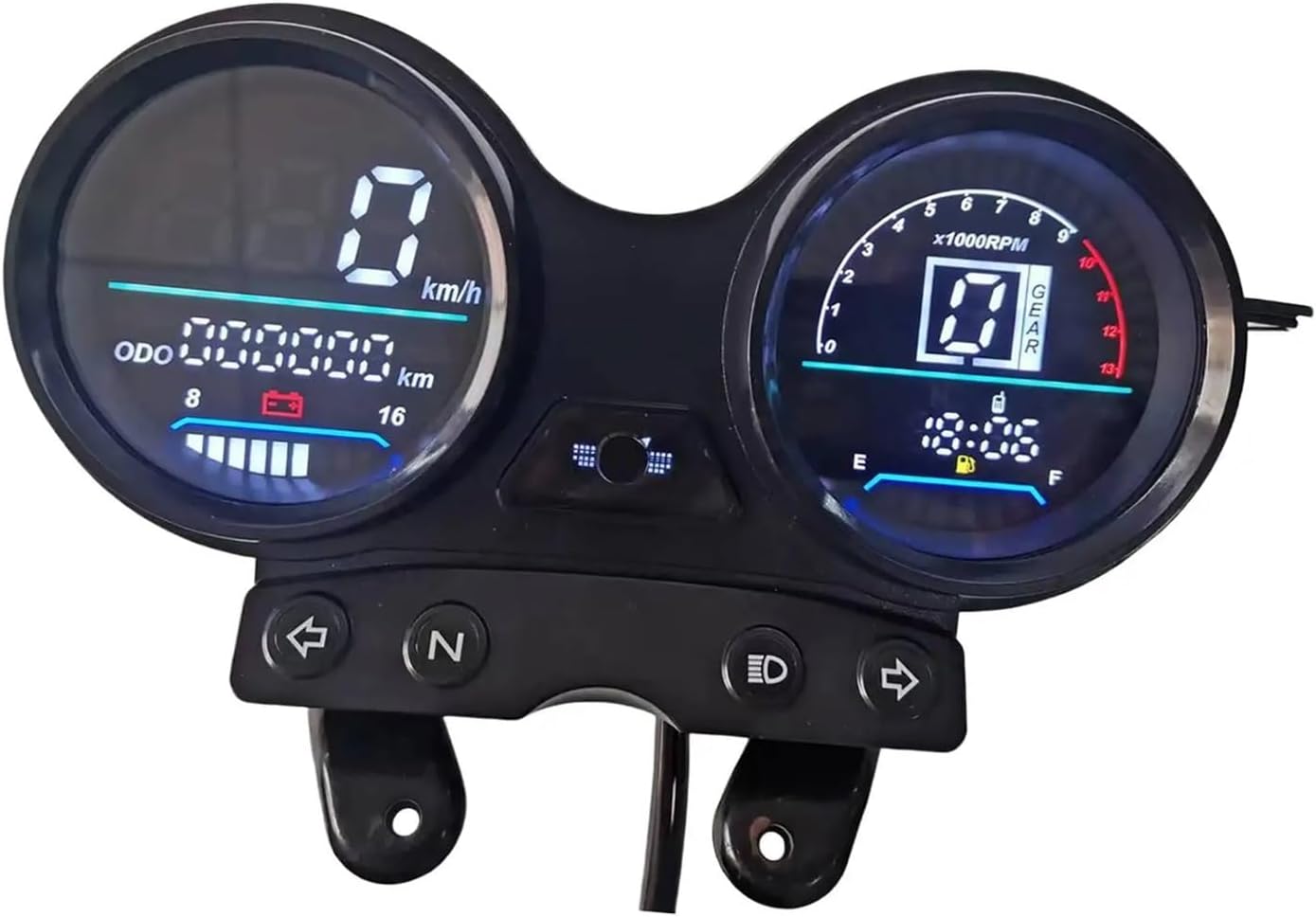 Motorcycle Speedometer Gauge Digital Odometer Tachometer 12V for Ybr 125 Replacement Motorcycle Tachometer Digital Voltmeter Tachometer Gauge