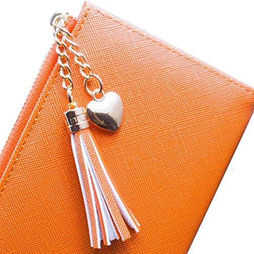 Image of Valentoria Womens Wallet Cute Elegant Long Slim Card Holder Case Minimalist Coin Purse Thin Tassels Zip Clutch Wallets for Girls Ladies | Cute