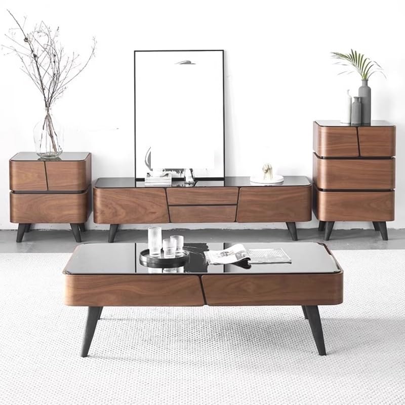 Image of Living Room Coffee Table Small Living Room Coffee Table Nordic Glass Coffee Table Simple Modern Storage Tea Table Small Side Table for Small Spaces