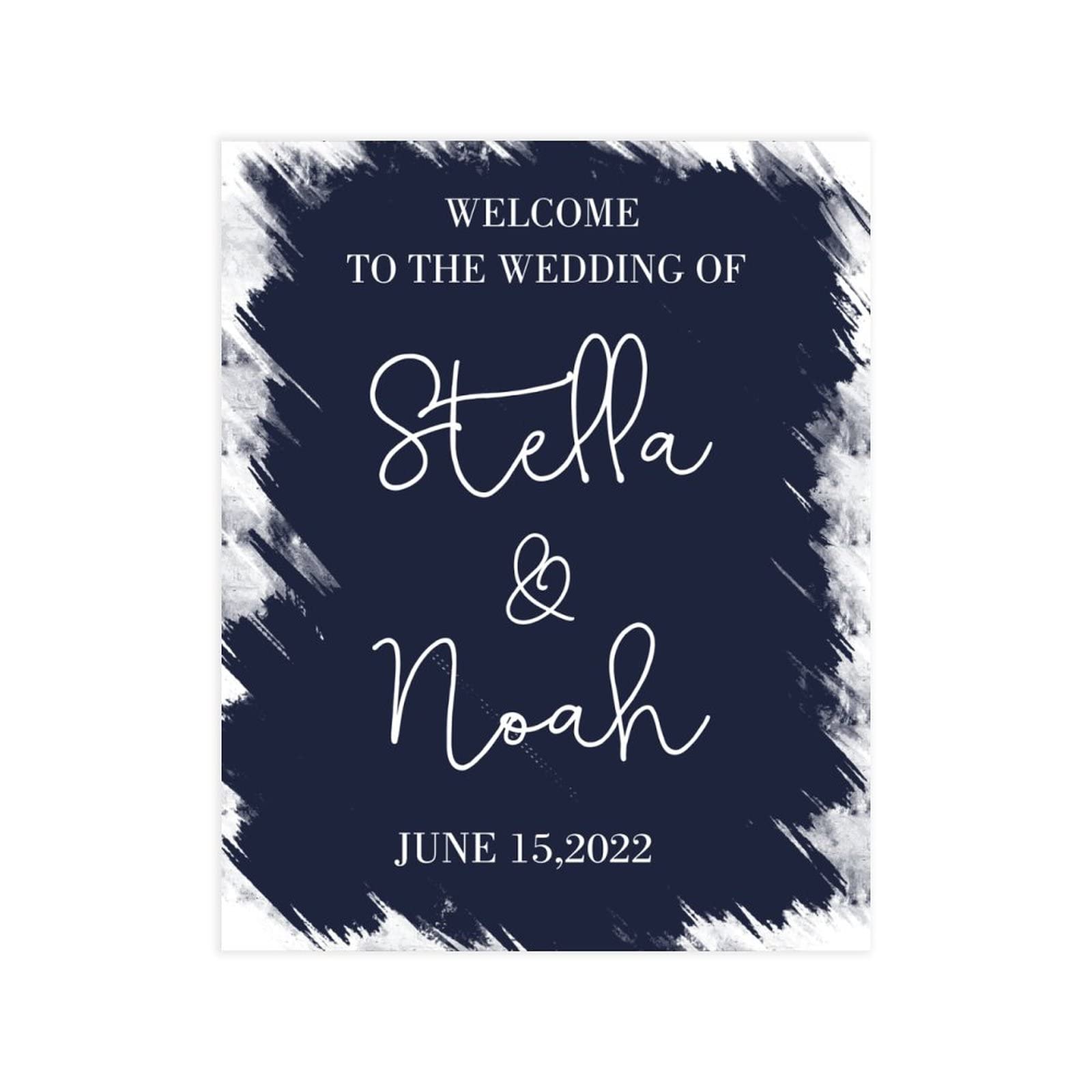 Niestandardowy znak 'Welcome to The Wedding of Sign' personalizowany z Twoimi imionami i datami, minimalistyczny znak powitalny ślubny znak powitalny na ślub zaręczyny dekoracja ślubna prezenty na parapetówkę 50 cm x 76 cm