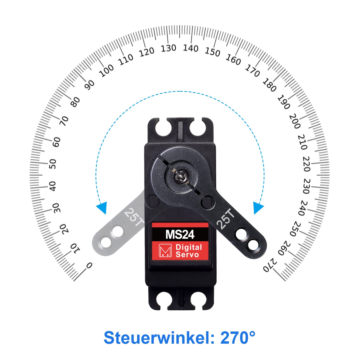 Miuzei 20KG Digital Servo High Torque Full Metal Gear Waterproof for RC Model DIY, DS3218MG,Control Angle 270° (3 PCS)
