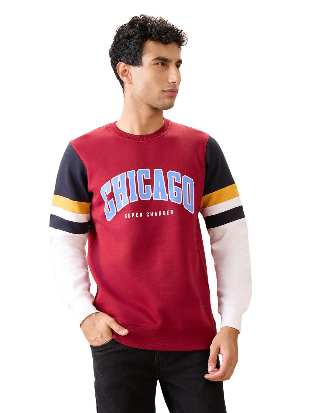 parx Men Full Sleeve Regular Fit Print Pattern Cotton Polyester Blend Round Neck Round Neck Casual Sweatshirt-picture-18