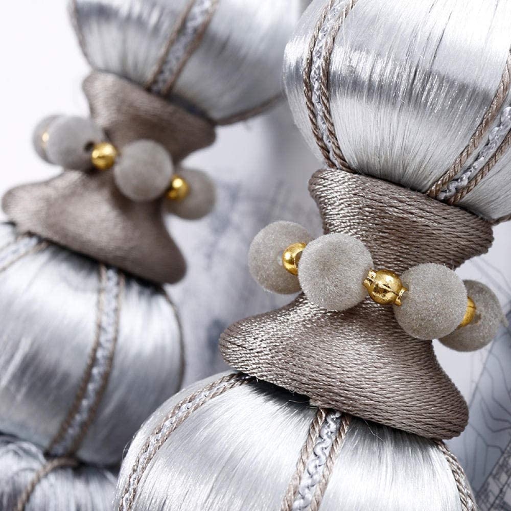 Pendentif Pompon en Corde tressée pour Rideau, Accessoires de Rideau à Boule Suspendue (café Noir)