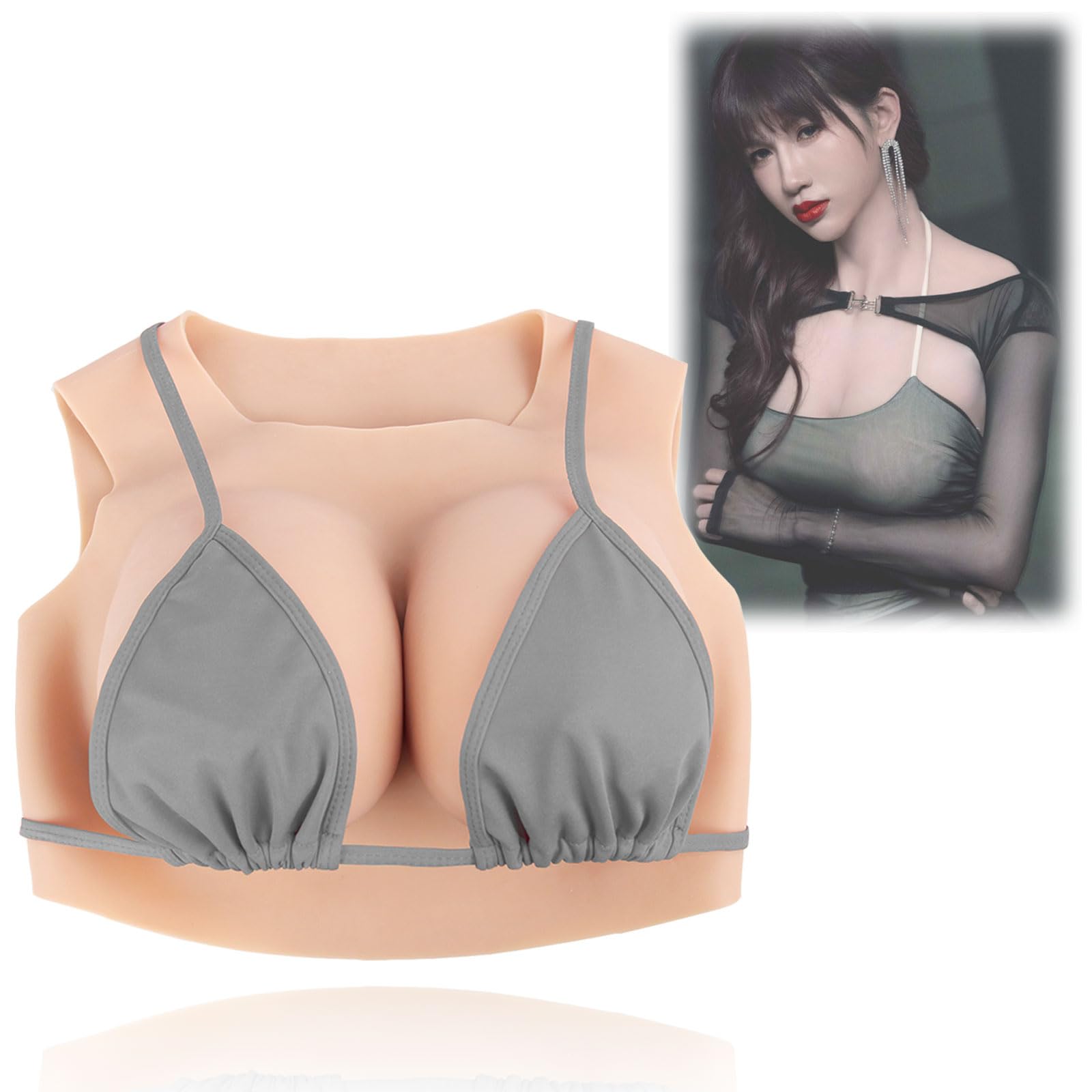 Forme Seno Piatto In Silicone Alimentare – Coppa DD – Beige Per Crossdresser