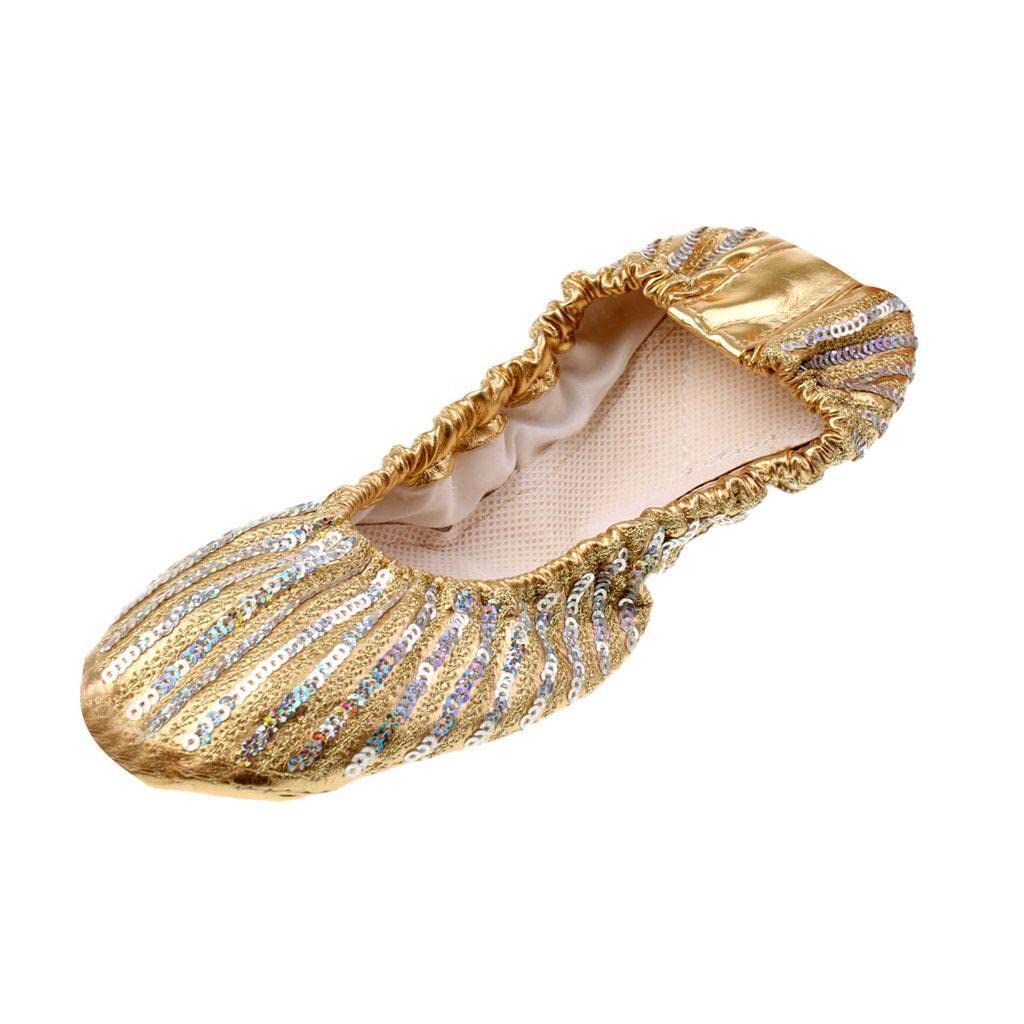 Sharplace Paire Chausson de Danse Orientale en Paillette Semelle PU Souple Chassure Ballet Fille