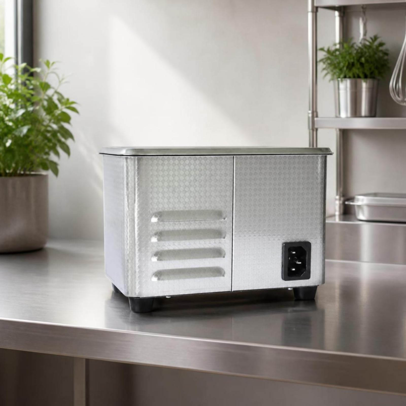 MagiDeal Limpiador Ultrasonidos Acero Inoxidable Doméstico Limpiador Ultrasónico con Cesta Antislizante Baño Ultrasonidos Tal para Odontólogos