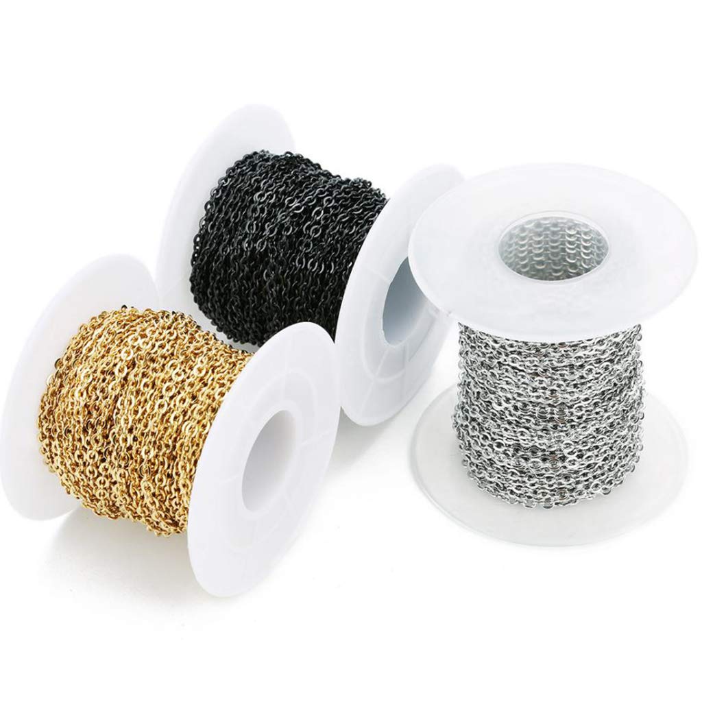 10 zestawów 10 jardów DIY stalowy kabel otwarty ogniwo biżuteria akcesoria do łańcucha 1,5 mm