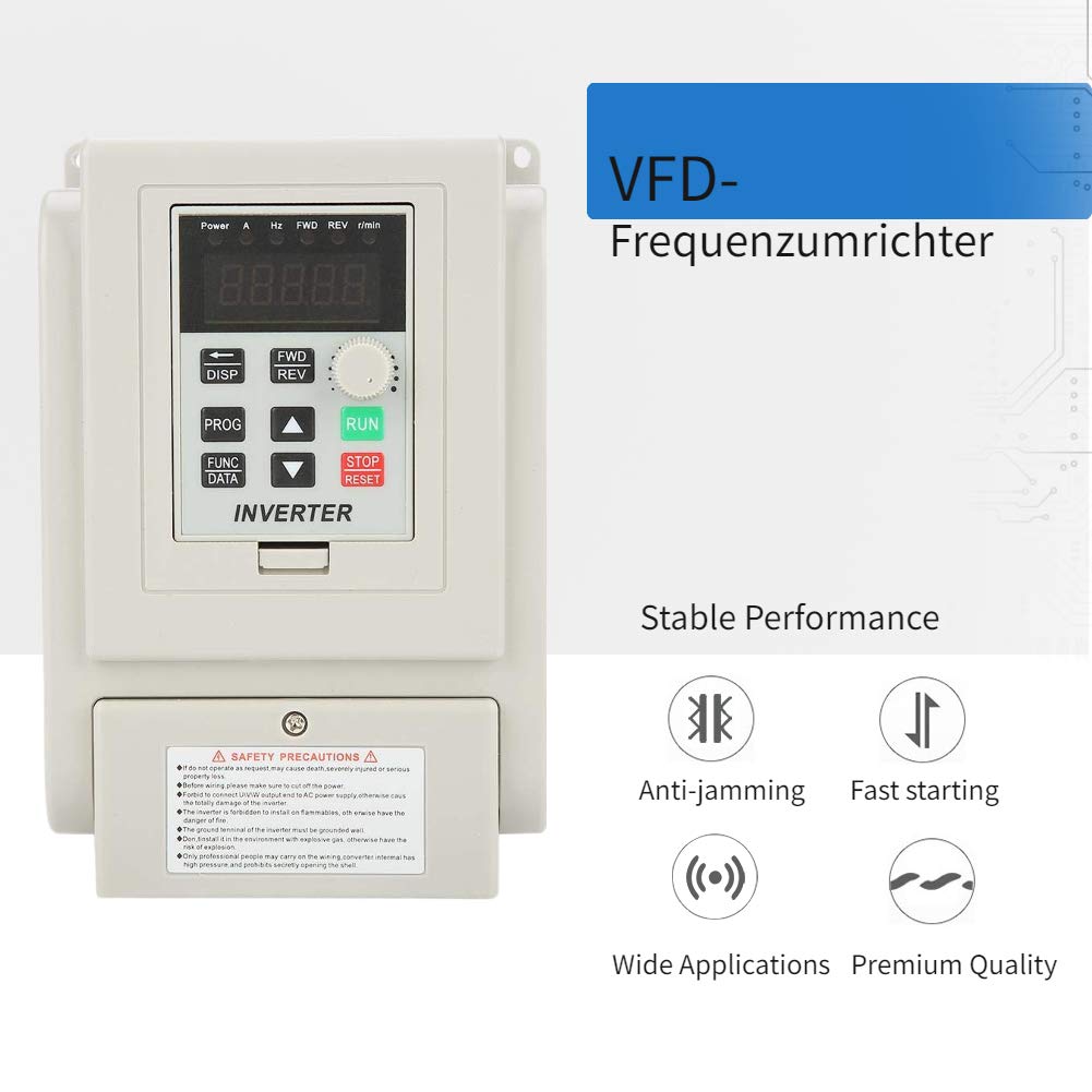 Produktbild von Frequenzumrichter AT2-1500X – 1,5 KW, 220 V, PWM, Für Einphasigen Motor, V/F Open-Loop